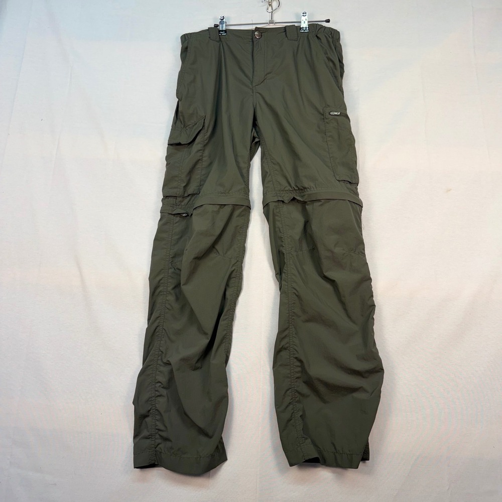 Columbia Mens Convertible Cargo Pants Olive Green 34x32 Zip Off Hiking Trousers